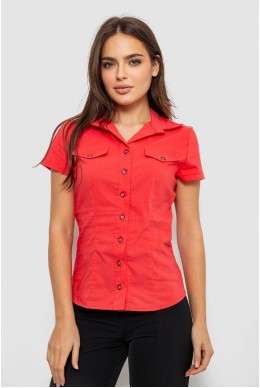 Рубашка женская однотонная, цвет коралловый, 230R068-1