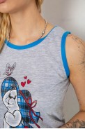 Пижама женская с принтом  -уценка, цвет серо-голубой, 238RB40-U - фото № 4