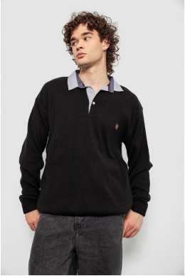 Свитер-обманка мужской, цвет черный, 161R924