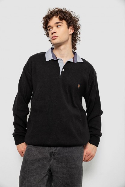 Свитер-обманка мужской, цвет черный, 161R924