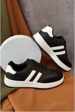 Кросівки жіночі екошкіра, колір чорно-білий, 248RJH700-6