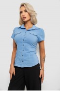 Рубашка женская однотонная, цвет джинс, 230R068-1 - фото № 2