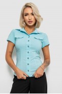 Сорочка жіноча однотонна, колір блакитний, 230R068-1 - фото № 0