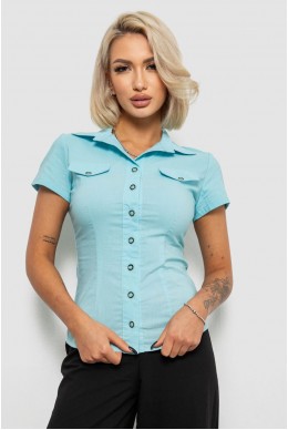 Сорочка жіноча однотонна, колір блакитний, 230R068-1