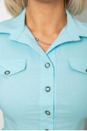 Сорочка жіноча однотонна, колір блакитний, 230R068-1 - фото № 4