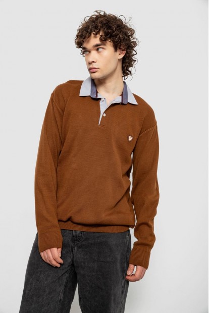 Свитер-обманка мужской, цвет коричневый, 161R924