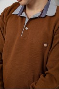Свитер-обманка мужской, цвет коричневый, 161R924 - фото № 5