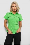 Рубашка женская однотонная, цвет салатовый, 230R068-1 оптом - фото № 0