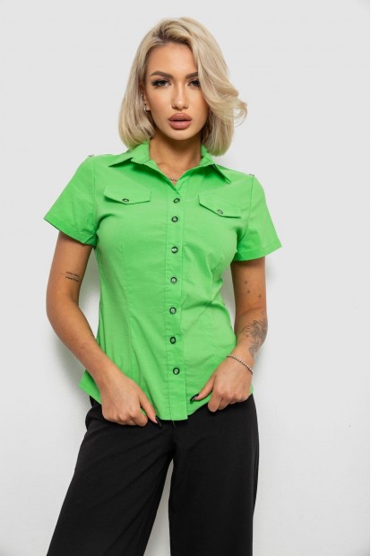 Сорочка жіноча однотонна, колір салатовий, 230R068-1
