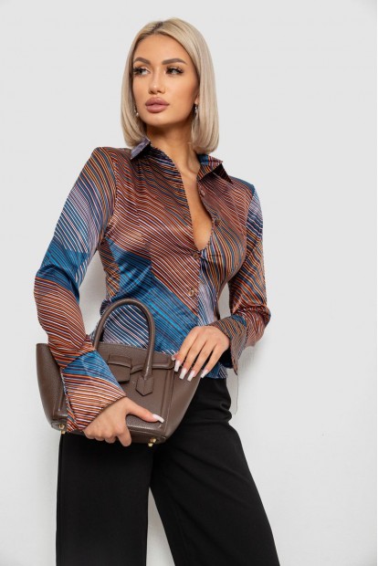 Рубашка классическая в полоску, цвет синий, 230R642