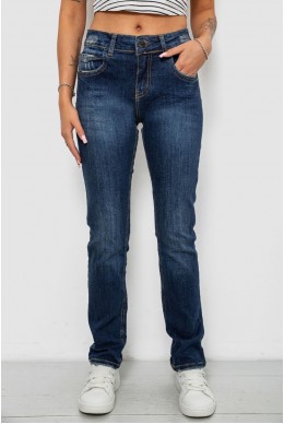 Джинсы женские однотонные Straight fit, цвет синий, 244R11489
