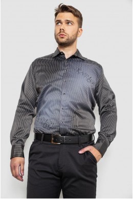 Сорочка чоловіча з принтом, колір чорний, 214R5829