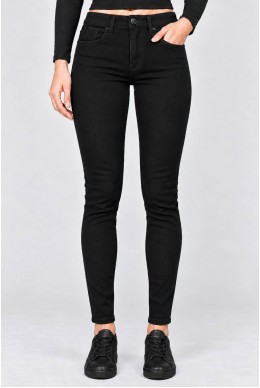 Джинсы женские однотонные Slim fit, цвет черный, 244RF-81739