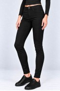 Джинси жіночі однотонні Slim fit, колір чорний, 244RF-81739 - фото № 3
