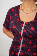 Халат женский на молнии в горох, цвет сине-красный, 257R1030-5 - фото № 4