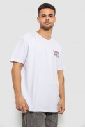 Футболка мужская однотонная с принтом, цвет белый, 244R1902 - фото № 2