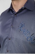 Сорочка чоловіча з принтом, колір синій, 214R5829 - фото № 4