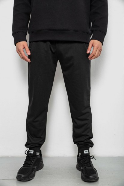 Спортивные штаны мужские однотонные, цвет черный, 244R41608