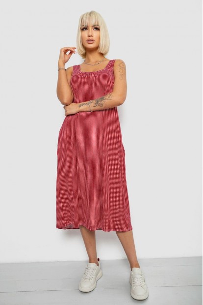 Сарафан женский в клетку, цвет красный, 257R733-2