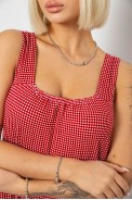Сарафан женский в клетку, цвет красный, 257R733-2 - фото № 4
