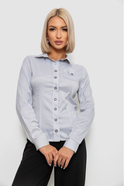Рубашка классическая в полоску  -уценка, цвет светло-серый, 230R644-U-98