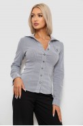 Рубашка классическая в полоску  -уценка, цвет серый, 230R644-1-U-19 оптом - фото № 0