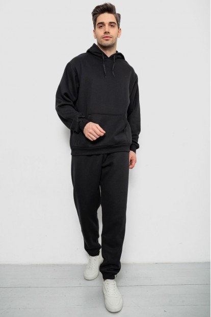 Спортивный костюм мужской на флисе, цвет черный, 244R9162