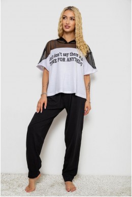 Піжама жіноча з принтом  -уцінка, колір білий, 243R1600-024-1-U-16