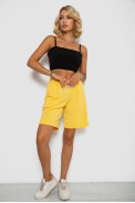 Шорты женские однотонные  -уценка, цвет светло-желтый, 238R57820-U-2 - фото № 1