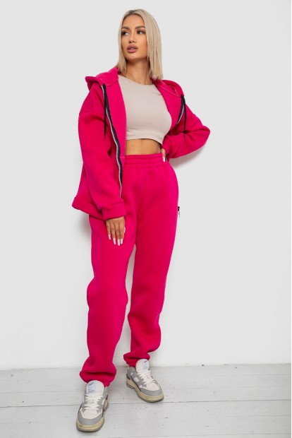 Спортивний костюм жіночий на флісі  -уцінка, колір малиновий, 238R5715-U-8