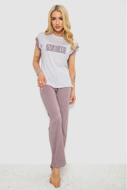 Пижама женская с принтом  -уценка, цвет серый, 243R2115-U-5