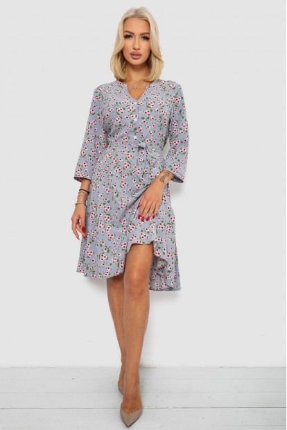 Сукня софт з принтом, колір джинс, 230R0032-5