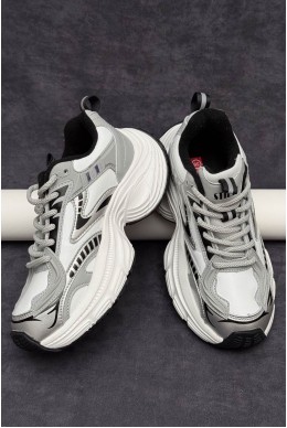 Кроссовки женские демисезонные, цвет бело-серый, 248RCX1500