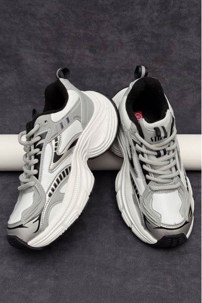 Кроссовки женские демисезонные, цвет бело-серый, 248RCX1500