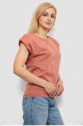 Футболка женская однотонная, цвет пудровый, 244R2215-5 - фото № 2