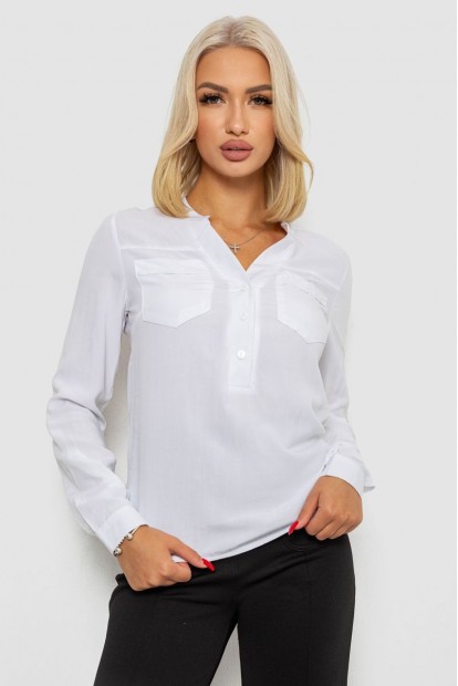 Блуза однотонная  -уценка, цвет белый, 230RR-96-U