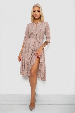 Сукня софт з принтом  -уцінка, колір бежевий, 230R1011-5-U