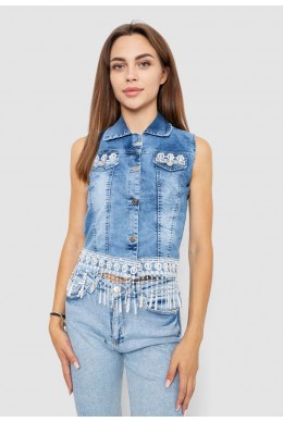 Жилетка женская джинсовая  -уценка, цвет голубой, 247R8072-U