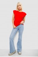 Футболка жіноча однотонна, колір червоний, 244R2215-5 - фото № 1
