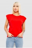 Футболка жіноча однотонна, колір червоний, 244R2215-5 - фото № 0