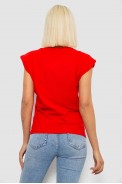 Футболка жіноча однотонна, колір червоний, 244R2215-5 - фото № 3