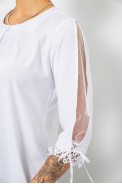 Блуза однотонная, цвет белый, 230R620 - фото № 4