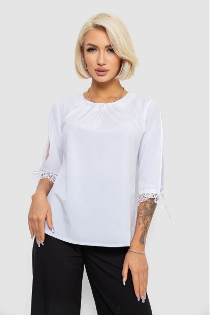 Блуза однотонная, цвет белый, 230R620