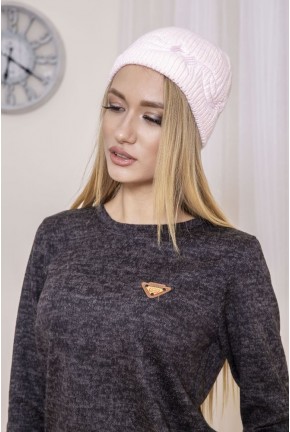 Женская шапка, розового цвета однотонная, 167R013