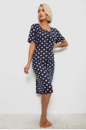 Халат женский на молнии в горох, цвет синий, 257R1030-4 - фото № 2