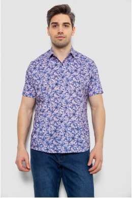 Рубашка мужская с принтом, цвет сиреневый, 186R7341-1