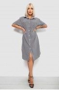 Платье-рубашка женское в полоску, цвет черно-белый, 257R173 - фото № 1