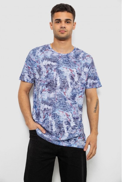 Футболка мужская с принтом, цвет джинс, 244R5539