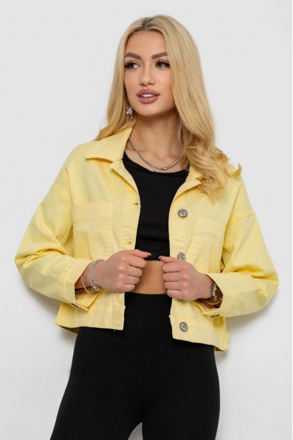 Куртка жіноча джинсова  -уцінка, колір жовтий, 250R00321-U