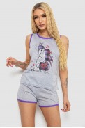 Пижама женская с принтом  -уценка, цвет серо-сиреневый, 238RB40-U-4 - фото № 0